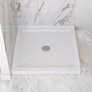 DeerValley DV-1SB0111 Acrylic Shower Pan Easy Clean & Sloped Drain Non-Slip Surface