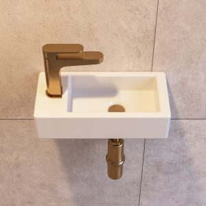 DeerValley DV-1V081L Wall Mounted Sinks Glossy Ceramic Wall Faucet Ready