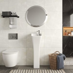 DeerValley DV-1P529 Pedestal Sinks Compact Modern Ceramic Overflow