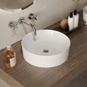 DeerValley DV-1V0320 Vessel Sinks Wavy Texture Round Ceramic Stain-Resistant
