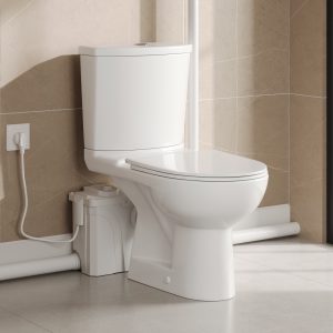 DV-2F295ZH005 Macerating Toilet, 23ft Vertical Sewage Lift, 700W Stainless Steel Grinder, Dual Odor Control System